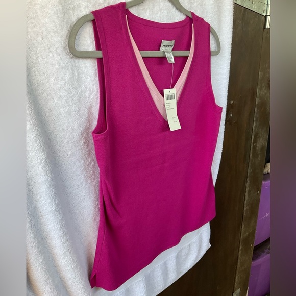 Chico’s Apparel Gemini Sleeveless Knit; Goddess/Pink; NWT; M/8 - Picture 3 of 12